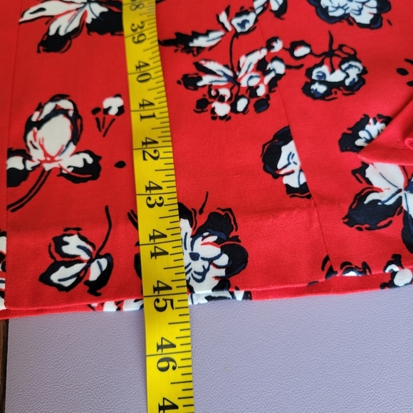 Veronica Beard Joia Red Multi Floral Print V-Neck Belted Midi Dress Size 2 - XS - Picture 15 of 15